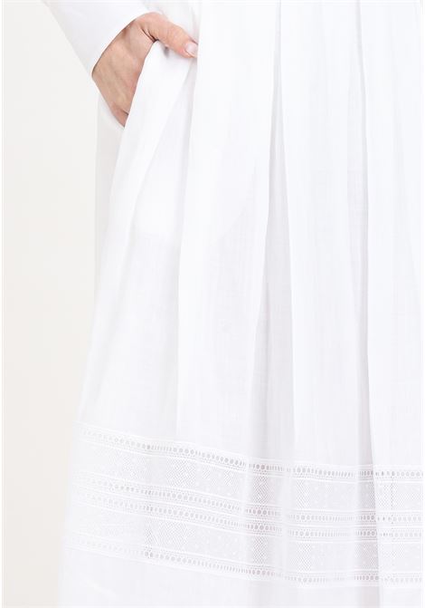Long white women's skirt with lace inserts MAX MARA | 2416101012600031